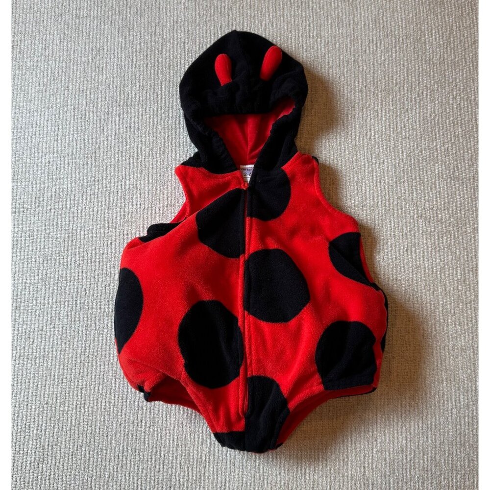 Carter's Red & Black Hooded Ladybug Fleece Romper - Picture 4 of 4